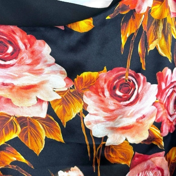 L’AGENCE JANE ROSA BASALT FLORAL ROSE SILK CHARMEUSE SPAGHETTI CAMISOLE TANK TOP - Picture 9 of 13